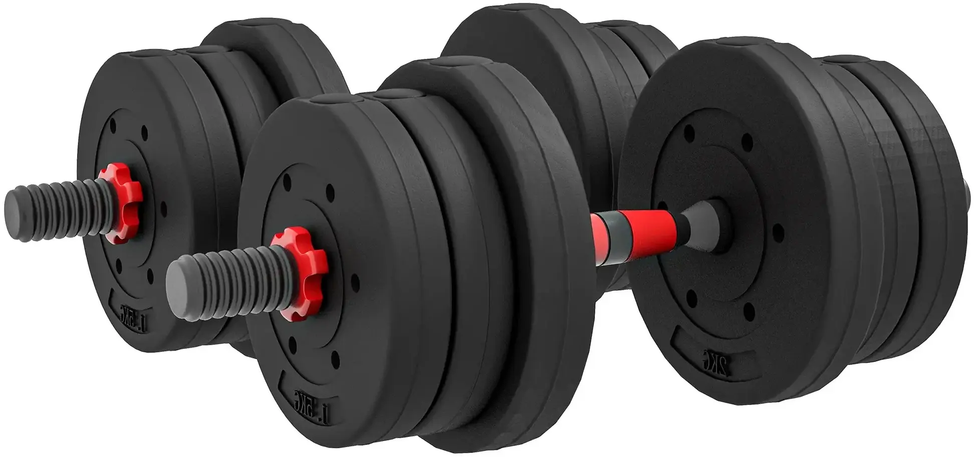 Набор гантелей + штанга Sportnow A91-143V01BK 20kg (Black) - 2