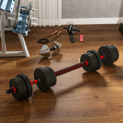 Набор гантелей + штанга Sportnow A91-143V01BK 20kg (Black) Thumb