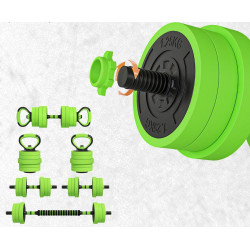 Set gantere + haltera Sportnow A91-287V00GN 20kg (Green) Thumb