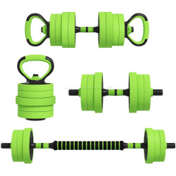 Set gantere + haltera Sportnow A91-287V00GN 20kg (Green)