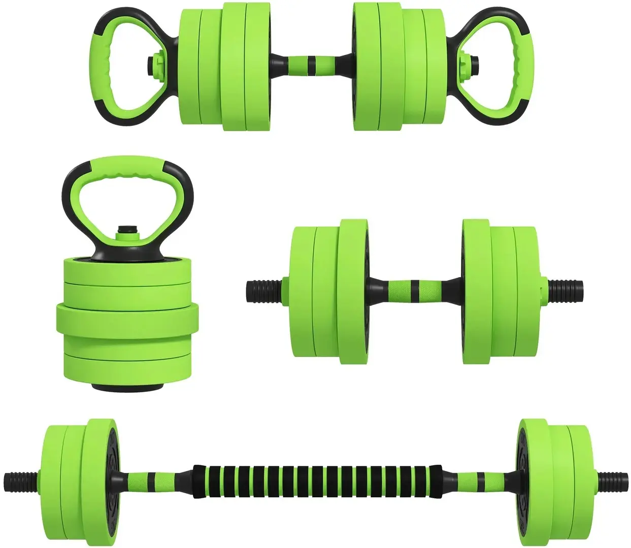 Set gantere + haltera Sportnow A91-287V00GN 20kg (Green)
