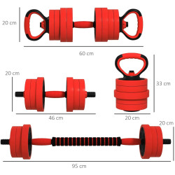 Набор гантелей + штанга Sportnow A91-287V00RD 20kg (Red) Thumb