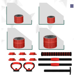 Набор гантелей + штанга Sportnow A91-287V02RD 30kg (Red) Thumb