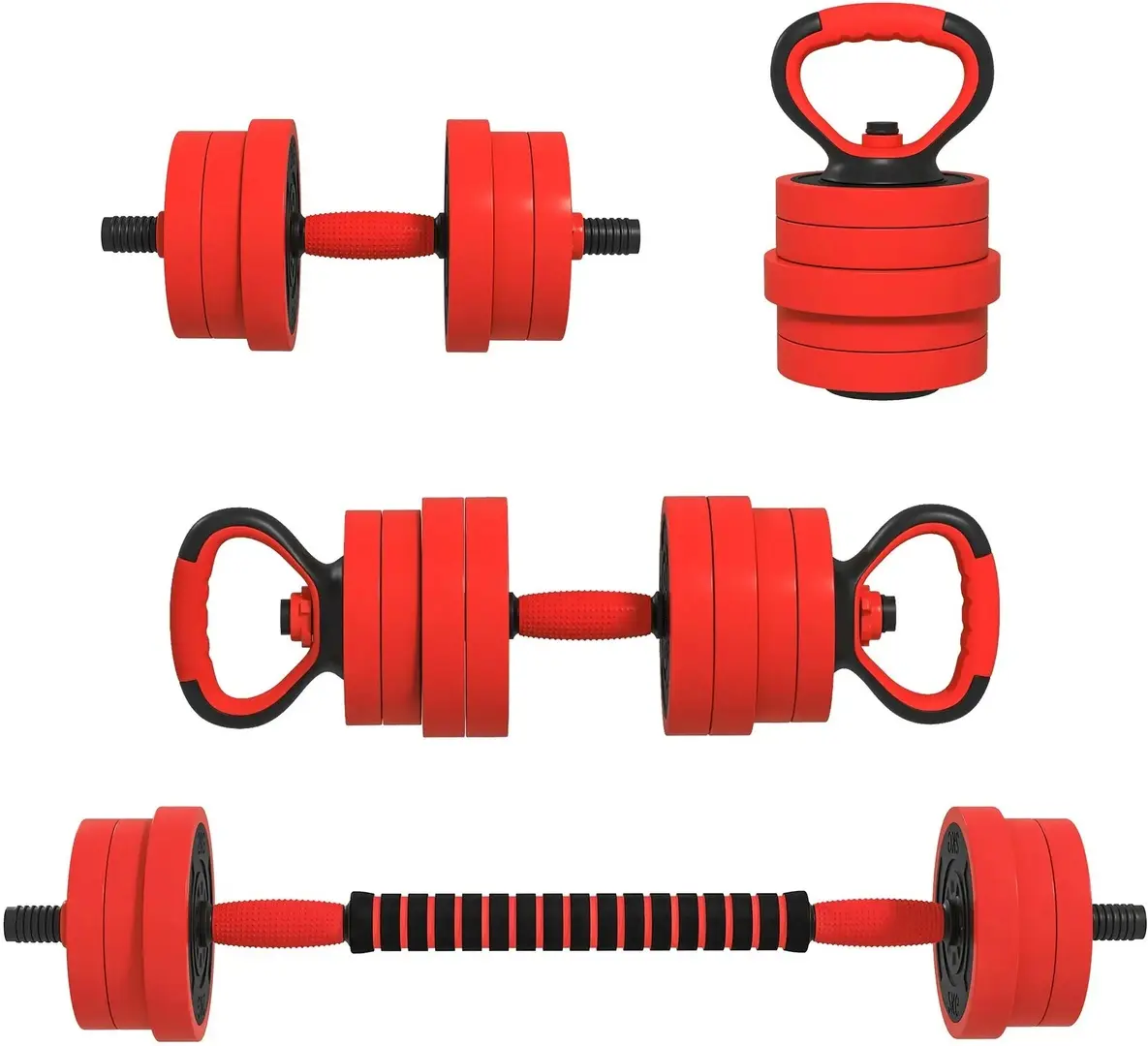 Набор гантелей + штанга Sportnow A91-287V02RD 30kg (Red)