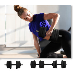 Набор гантелей + штанга Sportnow A91-318V01GN 20kg (Black) Thumb