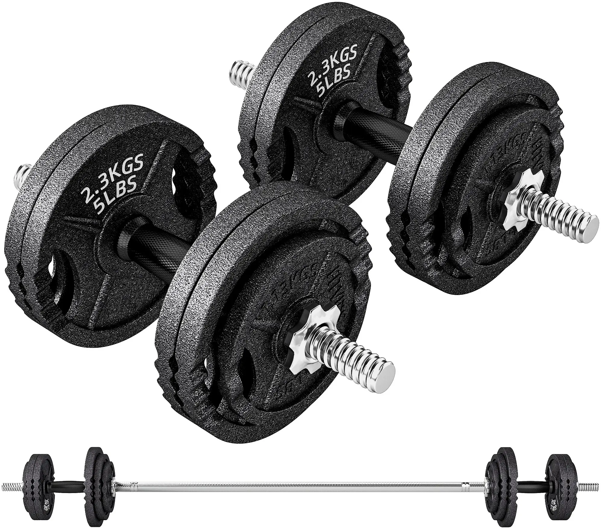 Набор гантелей + штанга Sportnow A91-425V00BK 42kg (Black) - 2