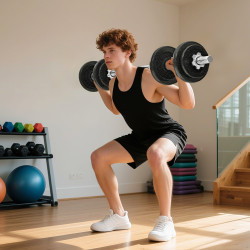 Набор гантелей + штанга Sportnow A91-428V00GY 20kg (Grey) Thumb