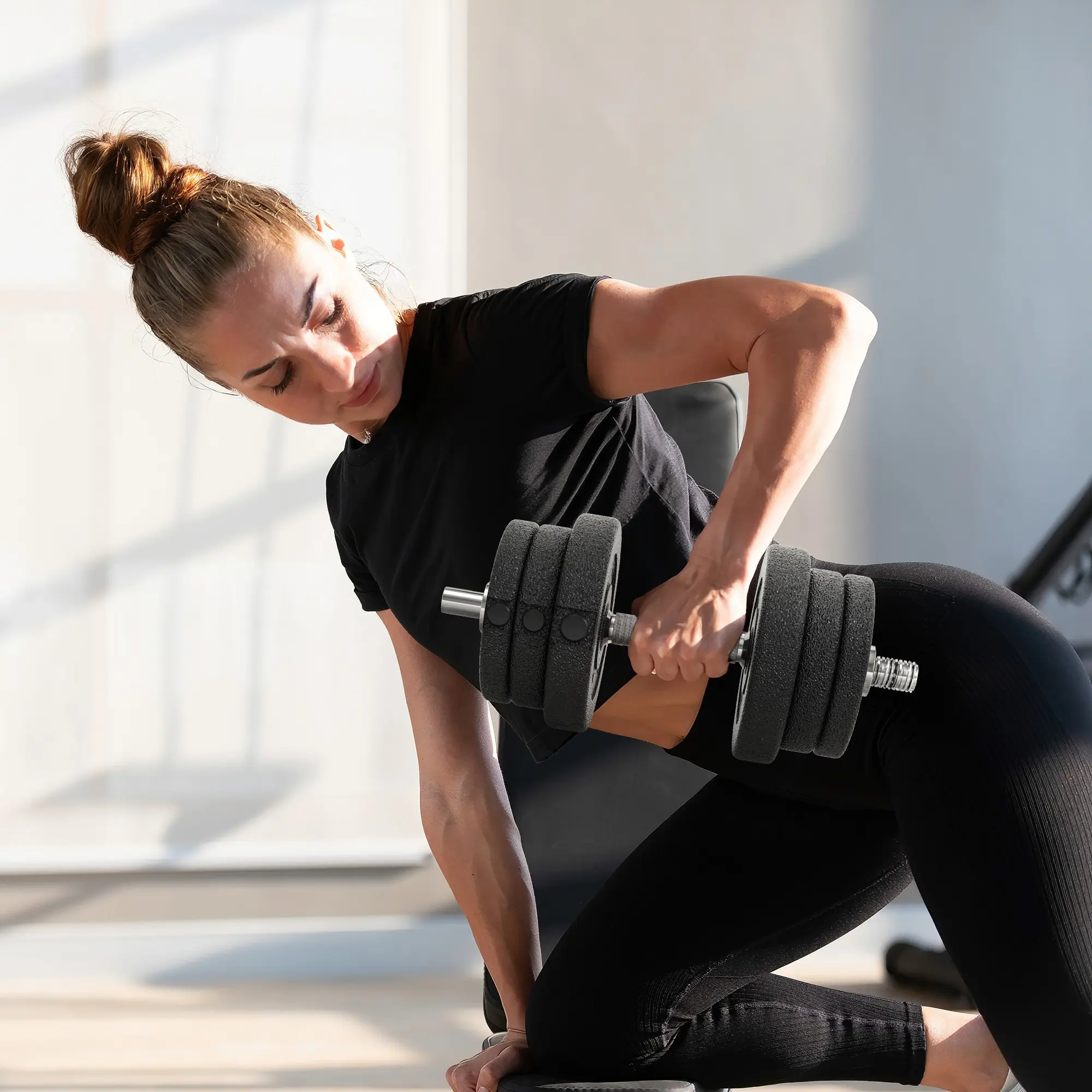Набор гантели Sportnow A91-139V04BK 25kg (Black) - 7
