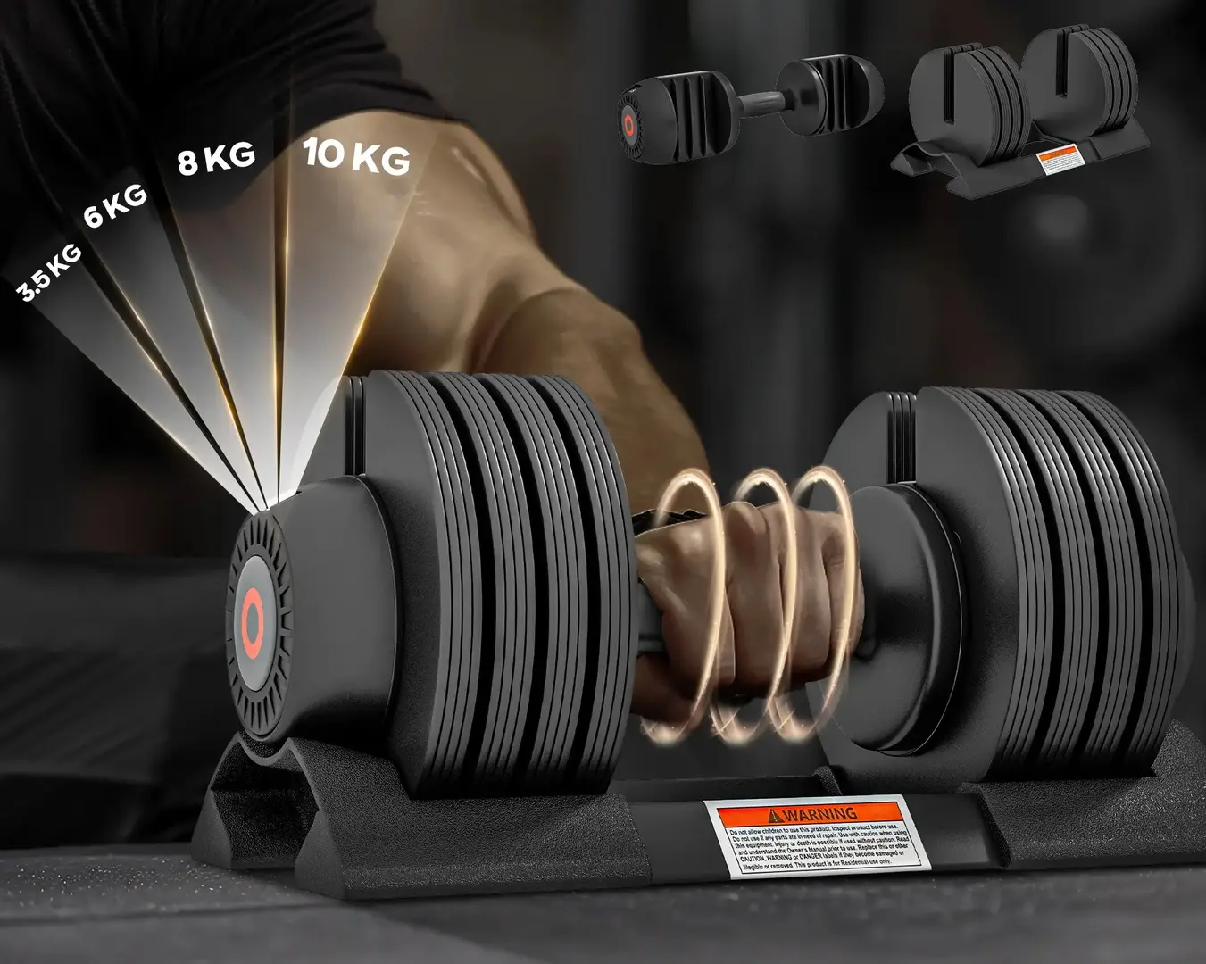 Set gantere reglabile Sportnow A91-335V03BK 2x10kg (Black)