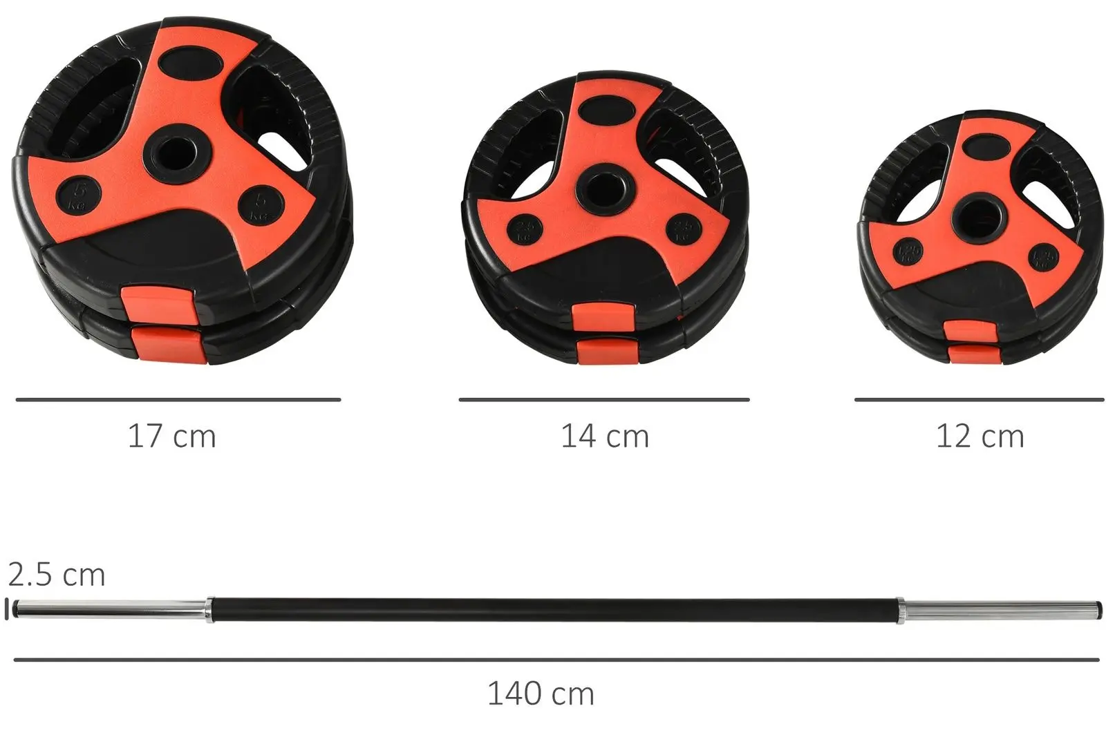 Haltera Sportnow A91-259V00BK 20kg (Black/Red)