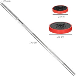 Штанга Sportnow A91-286V00RD 30kg (Red) Thumb