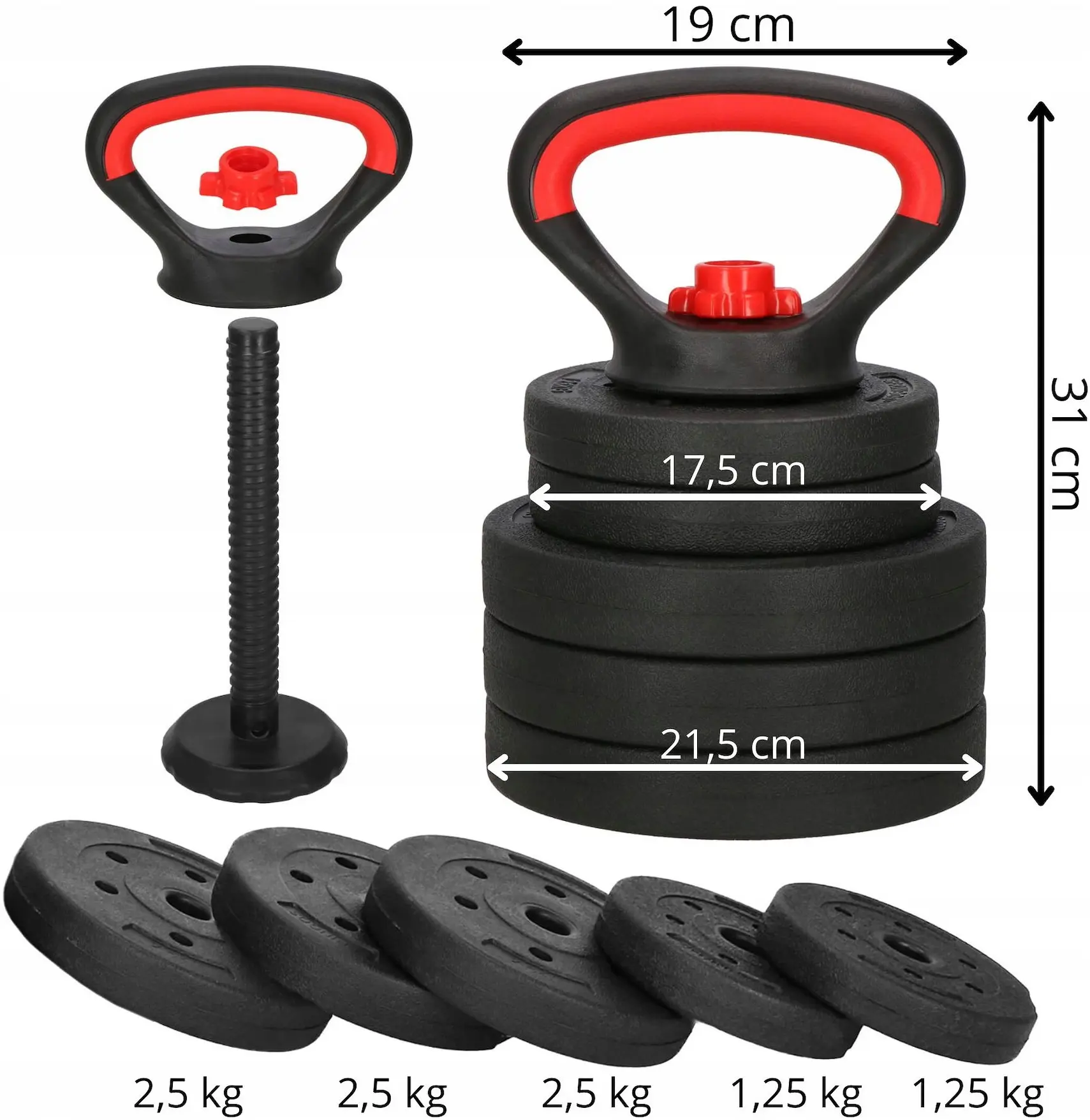 Регулируемая гиря Springos FA1673 10kg (Black) - 5