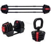 Набор гантели + штанга + гири 3в1 TechFit TF22W21 (Black/Red)