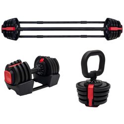 Набор гантели + штанга + гири 3в1 TechFit TF22W21 (Black/Red)