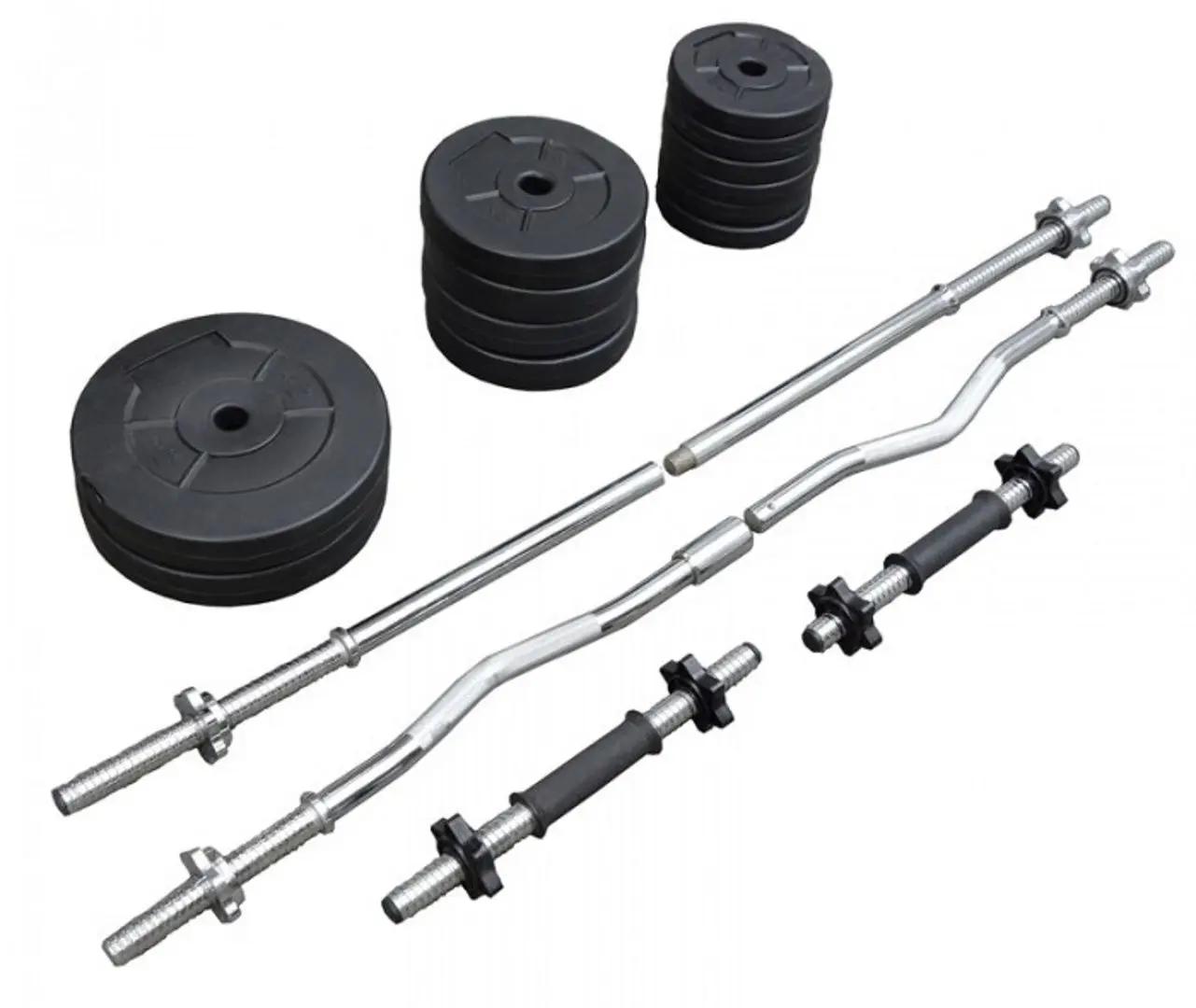 Set greutati cu haltera The Way OW1305 36kg (Black/Crome)