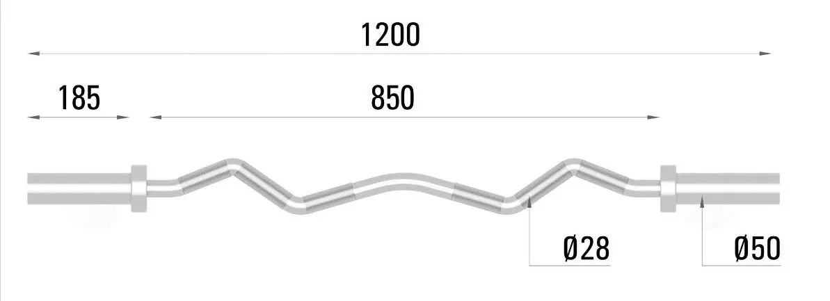 Гриф олимпийский Toorx BCO-120 120cm (Chrome)
