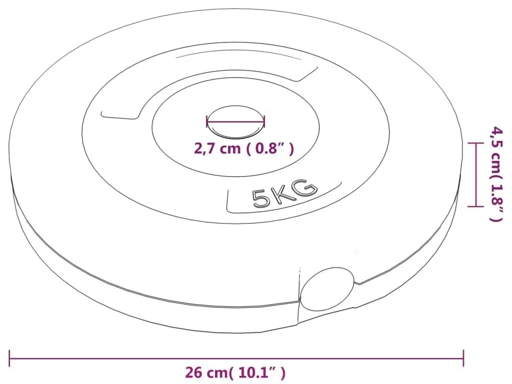 Discuri olimpice VidaXL 93599 (Black)