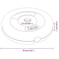 Discuri olimpice VidaXL 93599 (Black) Thumb