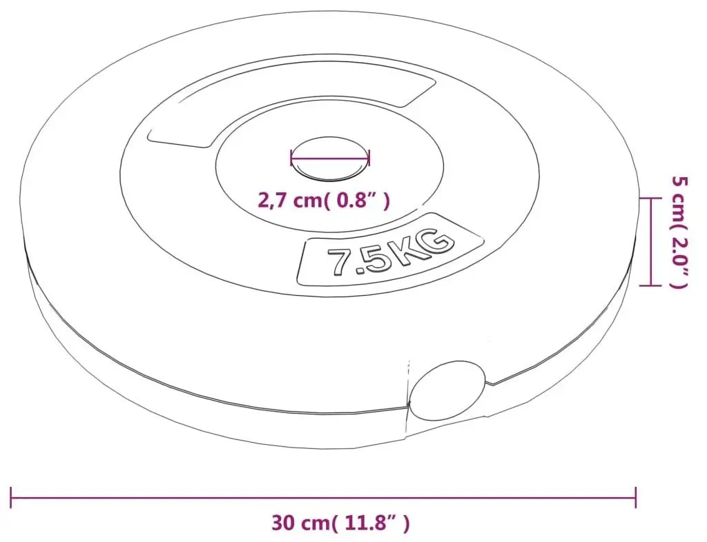 Discuri olimpice VidaXL 93599 (Black)