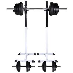 Комплект стойка + штанга + гантели VidaXL 275349 (White/Black)