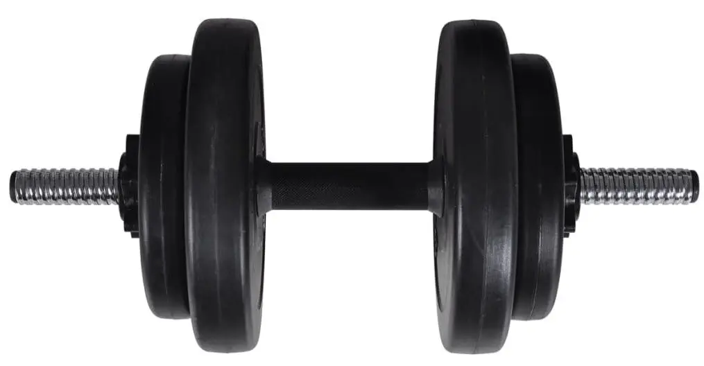 Set suport + haltere + gantere VidaXL 275349 (White/Black)