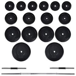 Set suport + haltere + gantere VidaXL 275349 (White/Black) Thumb