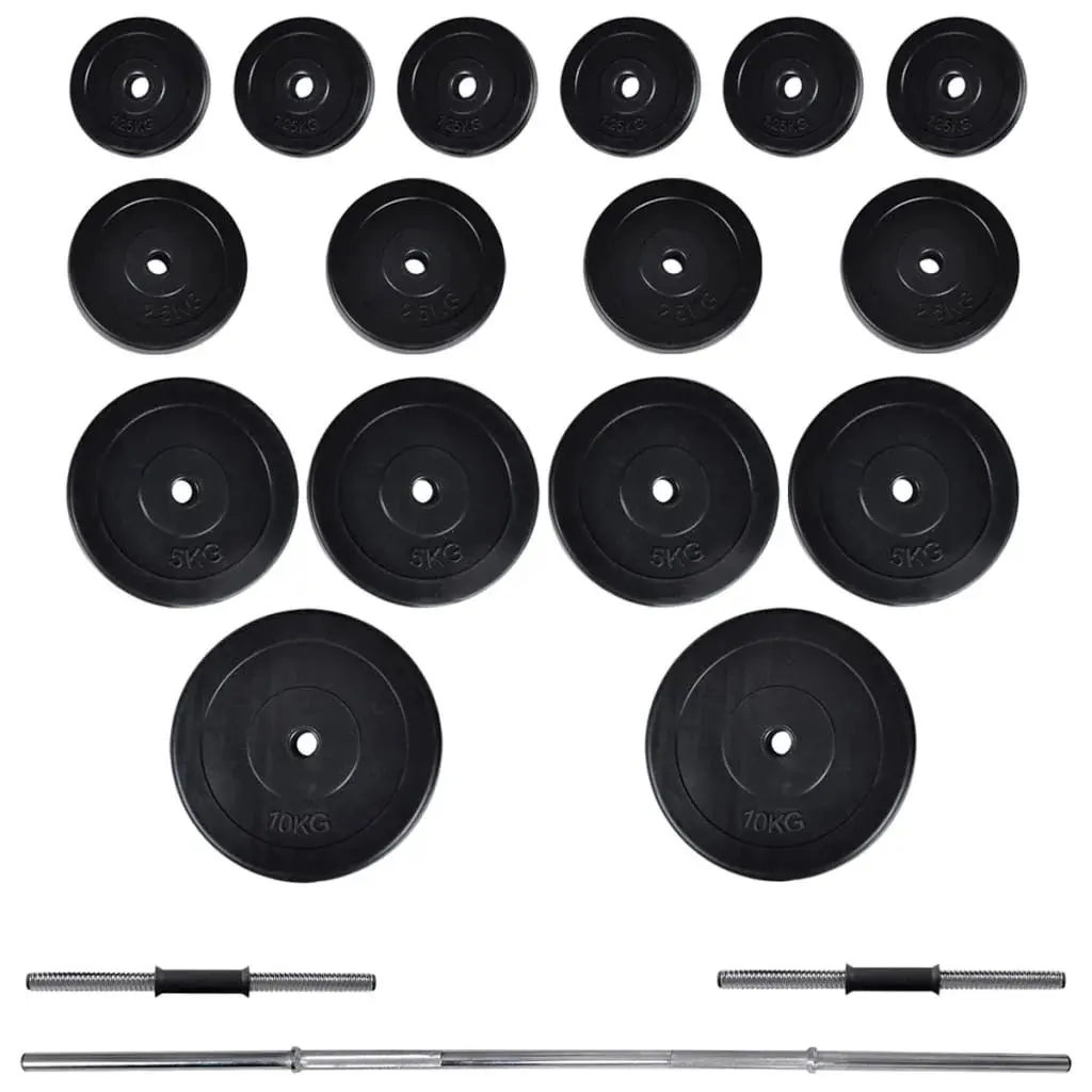 Set suport + haltere + gantere VidaXL 275349 (White/Black)