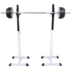 Комплект стойка + штанга + гантели VidaXL 275353 (White/Black) Thumb