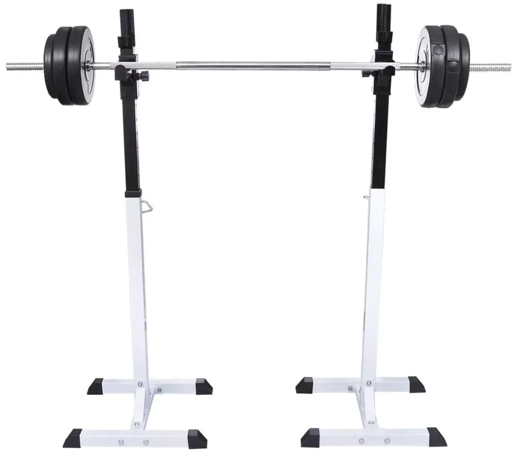 Комплект стойка + штанга + гантели VidaXL 275353 (White/Black)