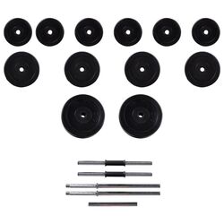 Комплект стойка + штанга + гантели VidaXL 275353 (White/Black) Thumb