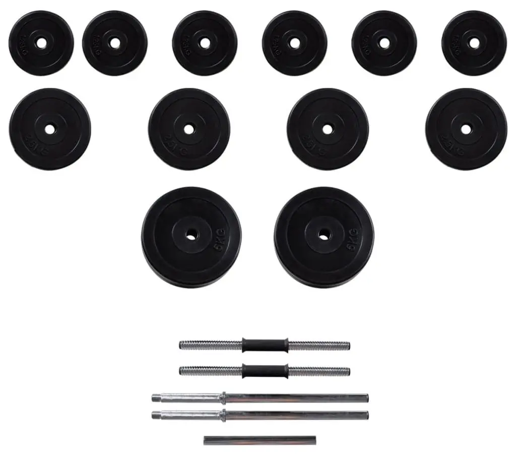 Комплект стойка + штанга + гантели VidaXL 275353 (White/Black)