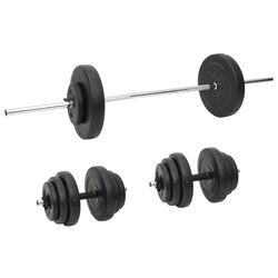 Set gantere + haltera VidaXL 3145024 (Black)