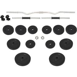 Set gantere + haltera VidaXL 3145025 60kg (Black) Thumb