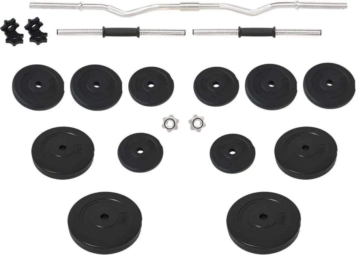 Set gantere + haltera VidaXL 3145025 60kg (Black)