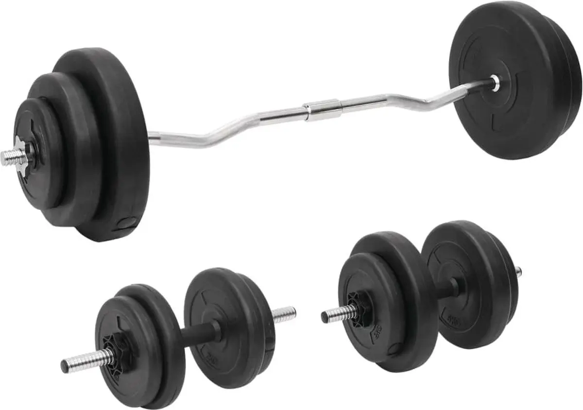 Set gantere + haltera VidaXL 3145025 60kg (Black)