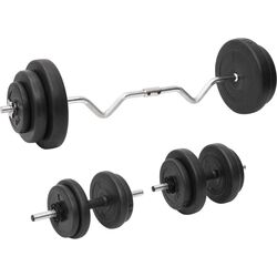 Set gantere + haltera VidaXL 3145026 60kg (Black)