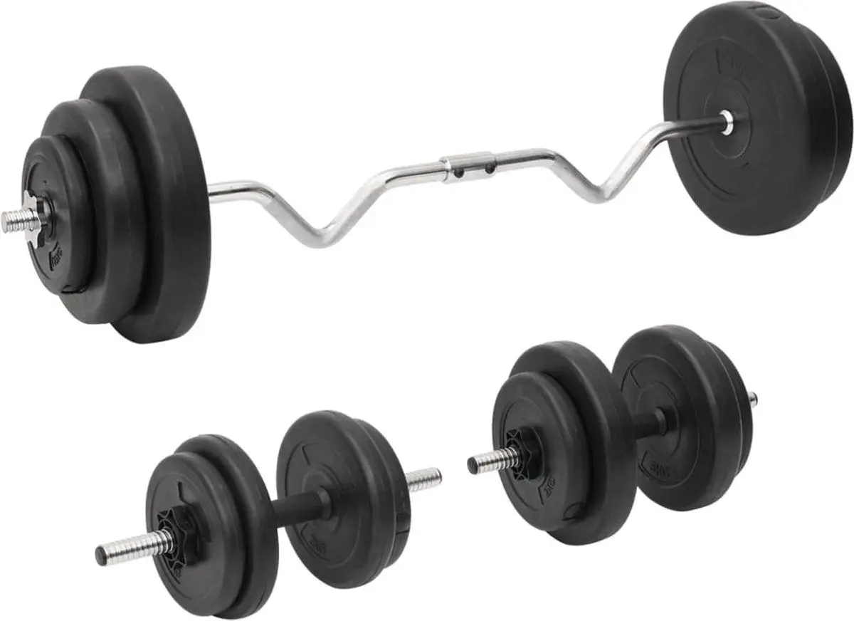 Set gantere + haltera VidaXL 3145026 60kg (Black)
