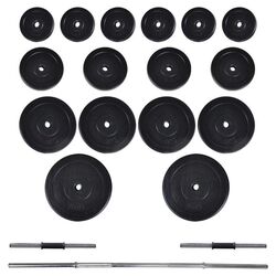 Набор гантели + штанга VidaXL 90375 60.5 kg (Black) Thumb