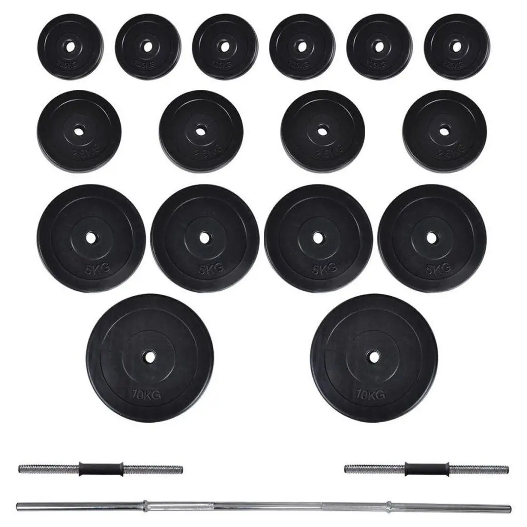 Набор гантели + штанга VidaXL 90375 60.5 kg (Black)