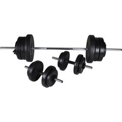 Set gantere + haltera VidaXL 90375 60.5 kg (Black)
