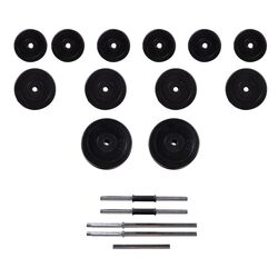 Set gantere + haltera VidaXL 90377 (Black) Thumb