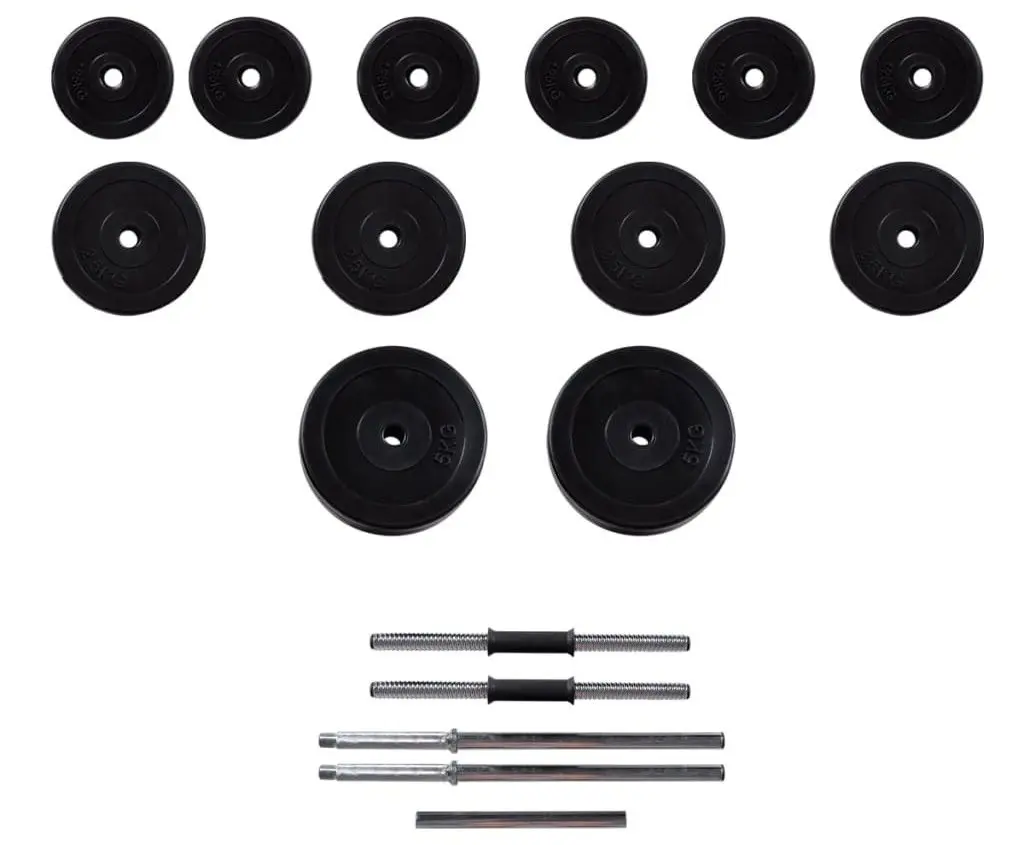 Set gantere + haltera VidaXL 90377 (Black)