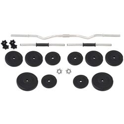 Set gantere + haltera VidaXL 91400 30 kg (Black) Thumb