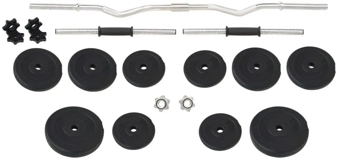 Set gantere + haltera VidaXL 91400 30 kg (Black)