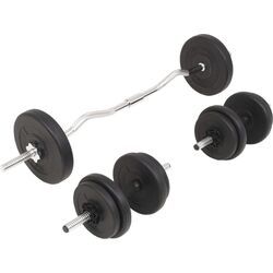 Set gantere + haltera VidaXL 91400 30 kg (Black) Thumb