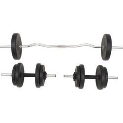 Set gantere + haltera VidaXL 91400 30 kg (Black)