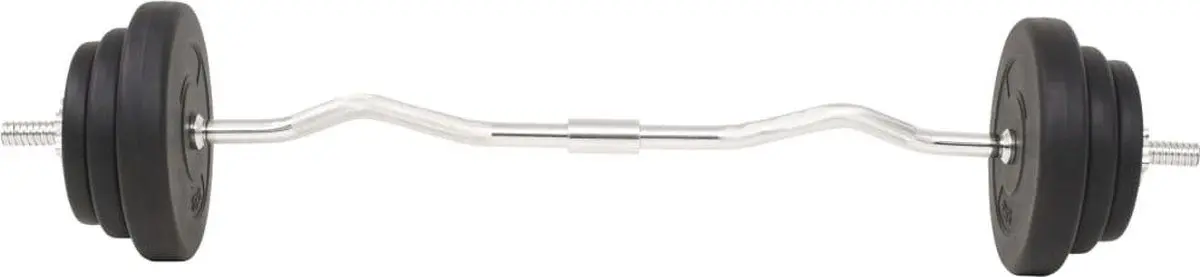 Set gantere + haltera VidaXL 91400 30 kg (Black)