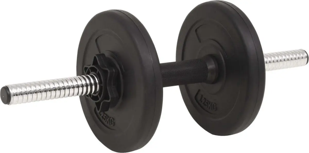 Set gantere + haltera VidaXL 91400 30 kg (Black)