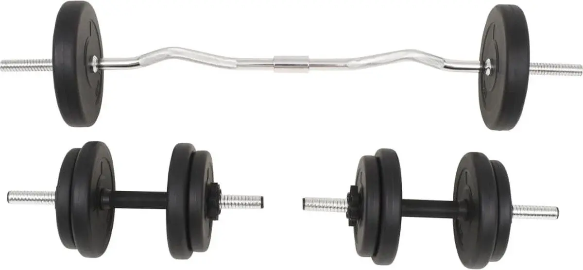Set gantere + haltera VidaXL 91400 30 kg (Black)