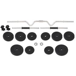 Set gantere + haltera VidaXL 91401 30 kg (Black) Thumb